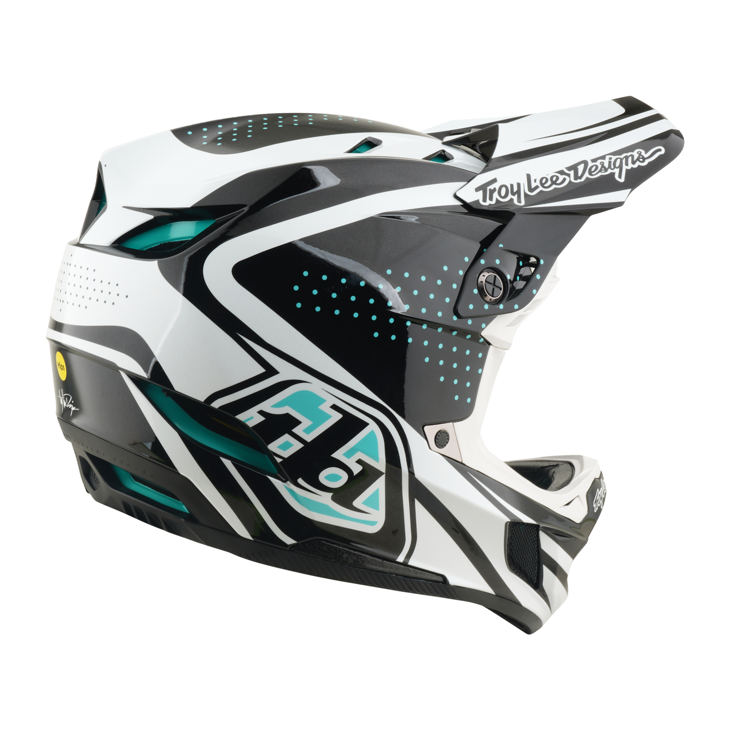 TROY LEE DESIGNS D4 POLYACRYLITE MIPS THE LINE Charcoal/White MTB-hjelm