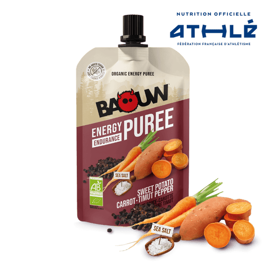 BAOUW Organic Energy Puree Savoury Recipe Sød kartoffel/gulerod/peber (90 g)