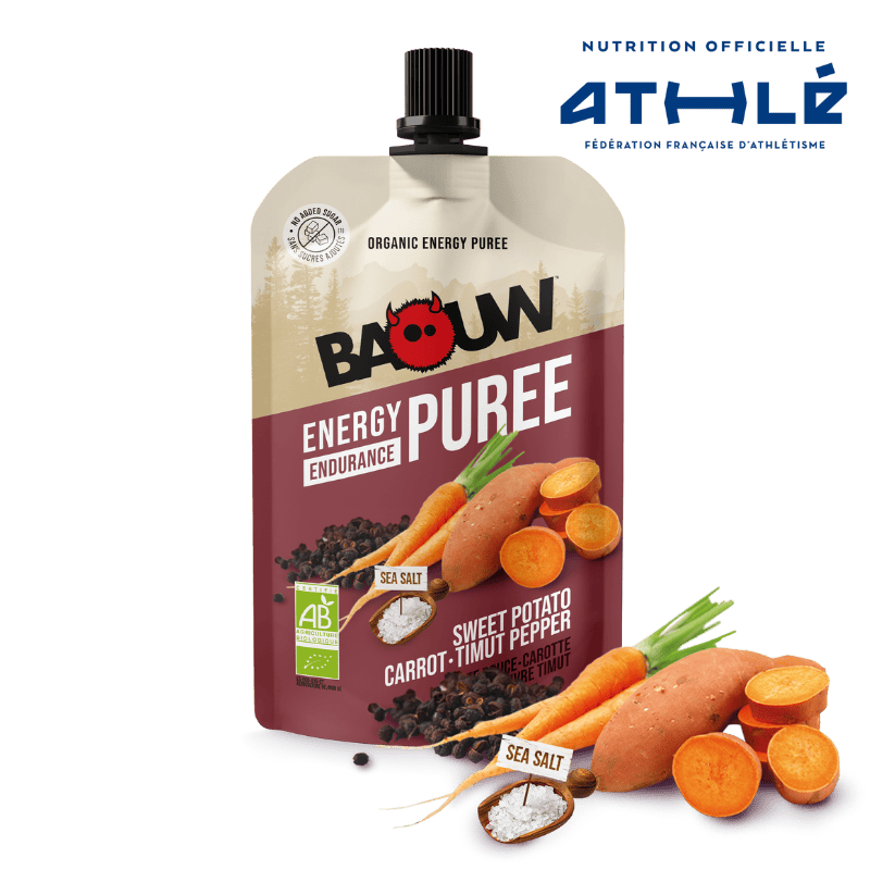 BAOUW Organic Energy Puree Savoury Recipe Sød kartoffel/gulerod/peber (90 g)