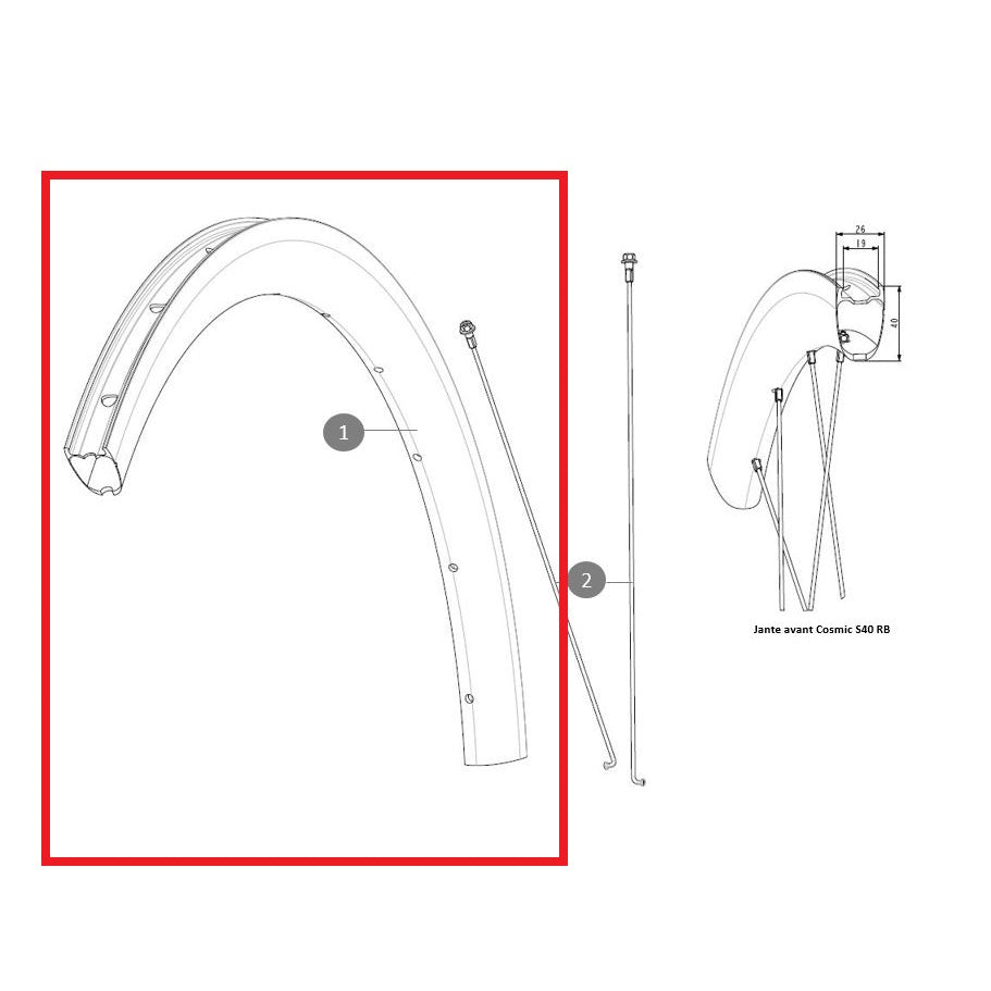 MAVIC COSMIC S40 RB baghjulsfælg
