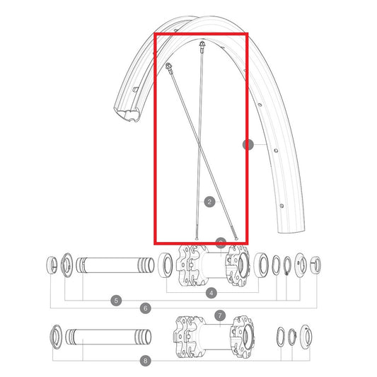 SÆT MED 12 MAVIC CROSSMAX ELITE CARBON 29'' RUNDE 290 MM EGER FOR OG BAG + SORT STÅLNIPPEL