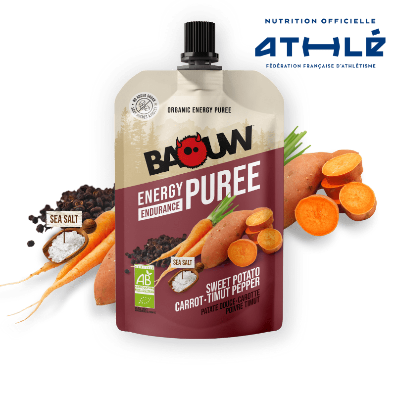 BAOUW Organic Energy Puree Savoury Recipe Sød kartoffel/gulerod/peber (90 g)
