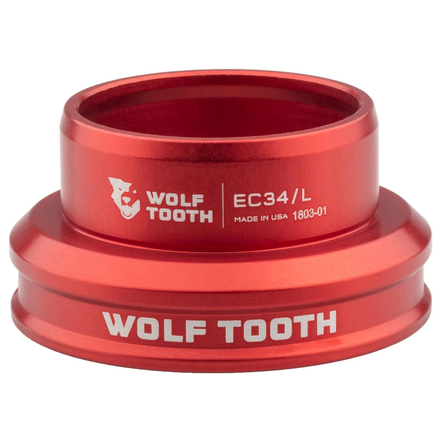Lavt styrhoved til eksternt styrsæt fra WOLF TOOTH PERFORMANCE 1"1/8 EC34, rødt