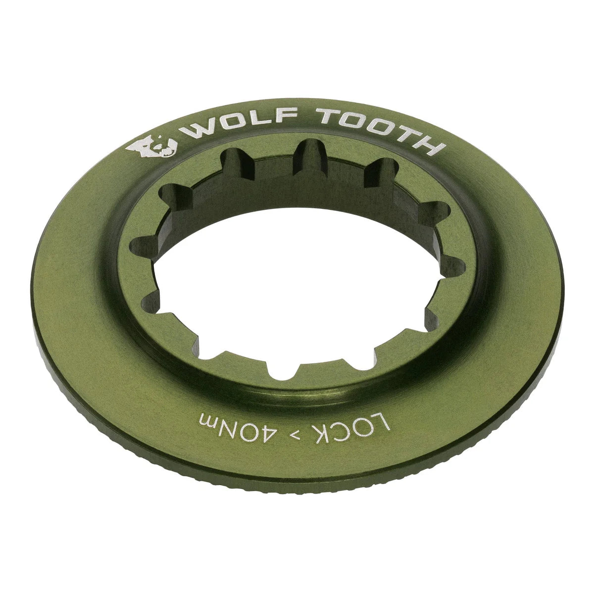 WOLF TOOTH Centerlock-møtrik (indvendig), olivenfarvet