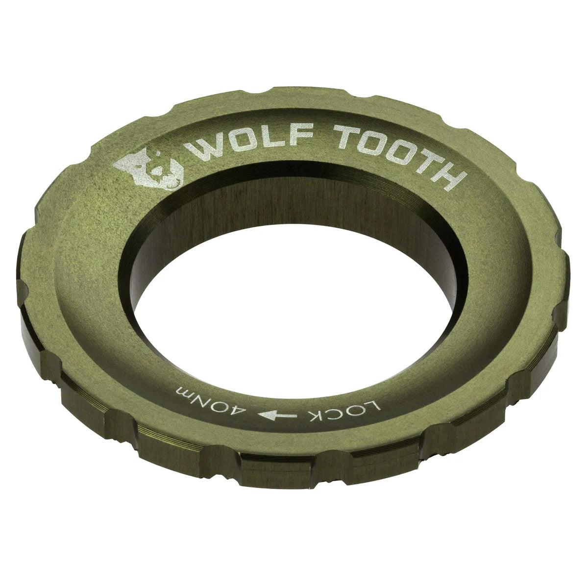 WOLF TOOTH Centerlock-møtrik (udvendig), olivenfarvet