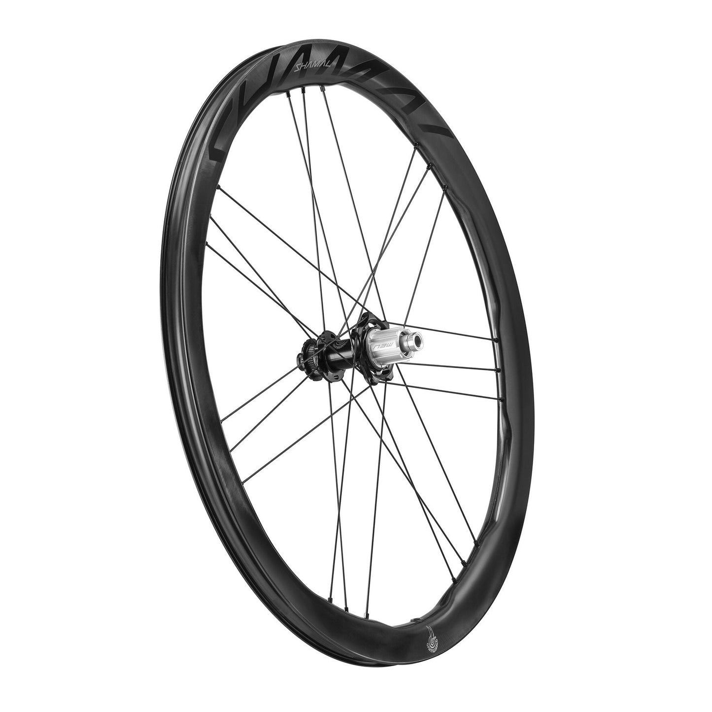 Et sæt CAMPAGNOLO SHAMAL DUAL PROFILE CARBON C23-hjul, Tubeless Ready (Center Lock)