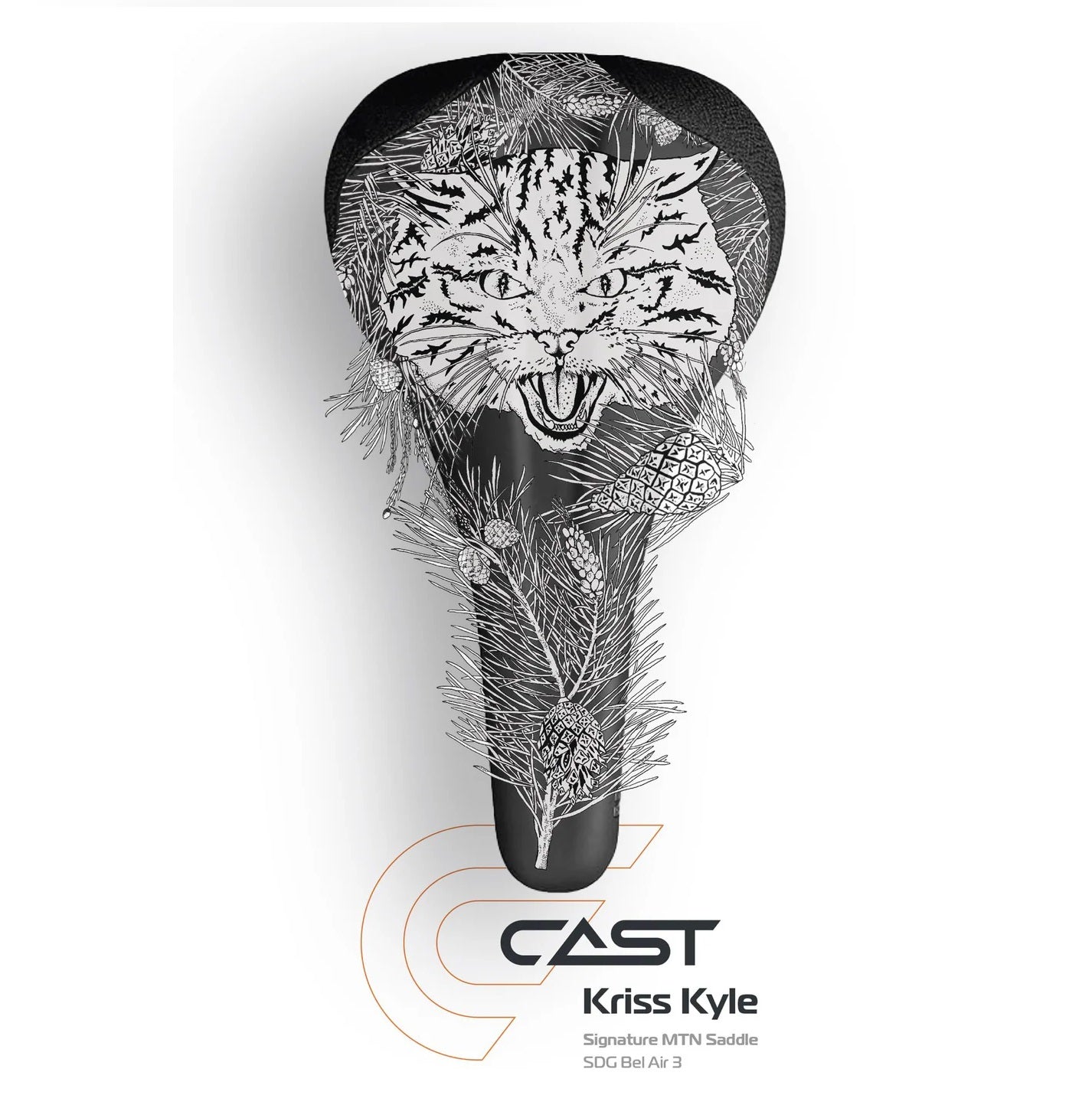 CAST SCOTTISH WILDCAT Kriss Kyle Signature Rails Lux Alloy-sadel