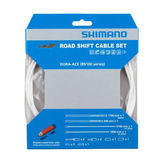 SHIMANO DURA-ACE 9100 Polymer White Derailleur Cables and Hoses Kit