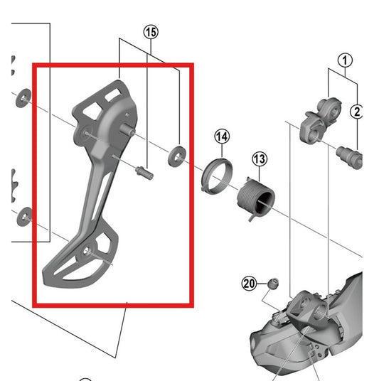 SGS SHIMANO RD-M8150-11/12 Udvendig bagskifterbøjle