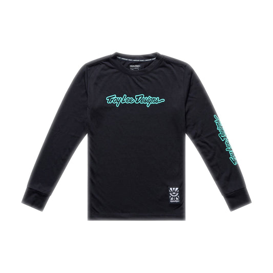 TROY LEE DESIGNS SKYLINE RIDE SIGNATURE Junior Long Sleeve Jersey Black/Green