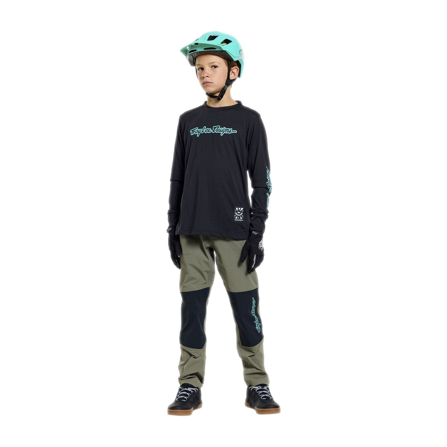 TROY LEE DESIGNS SKYLINE RIDE SIGNATURE Junior Langærmet trøje Sort/Grøn