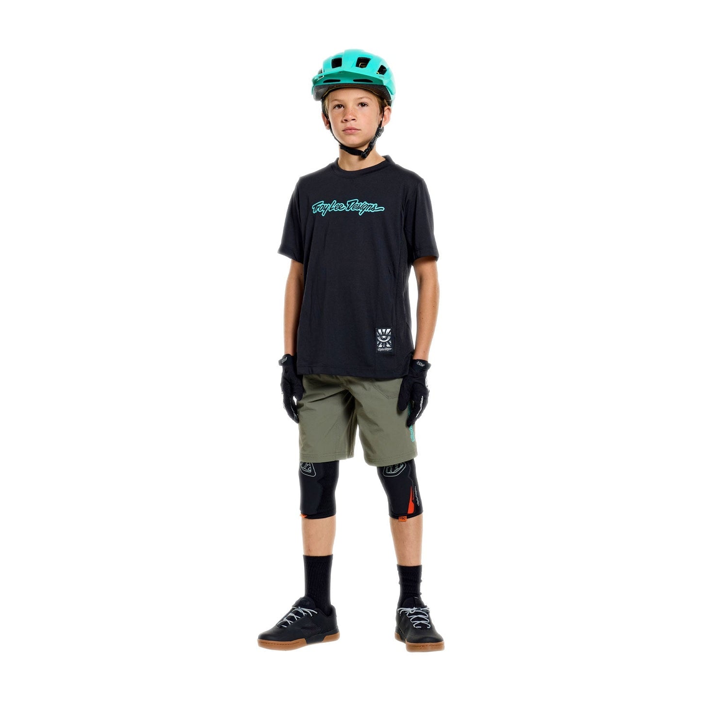 TROY LEE DESIGNS SKYLINE RIDE SIGNATURE Junior kortærmet trøje Sort/turkis