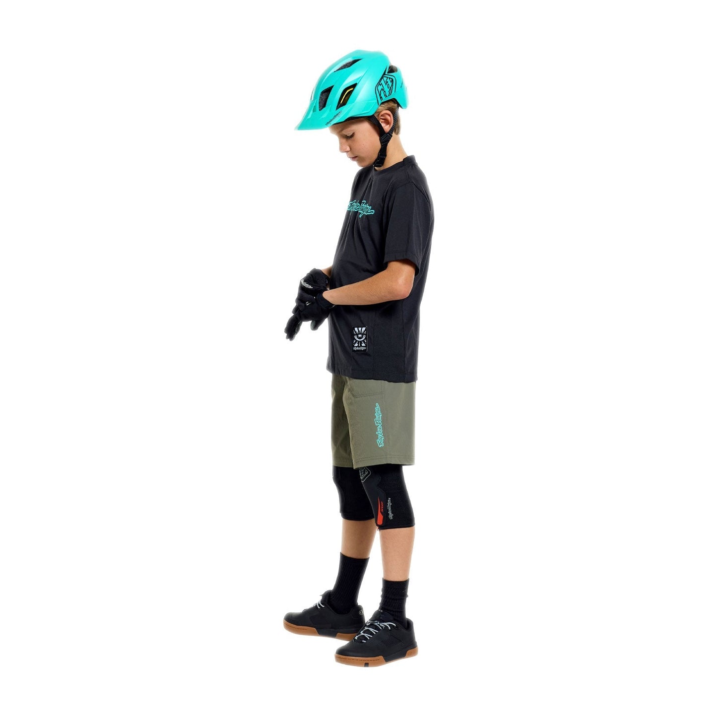 TROY LEE DESIGNS SKYLINE RIDE SIGNATURE Junior kortærmet trøje Sort/turkis