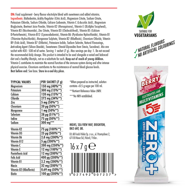 HYDRATATION STICK HIGH 5 ZERO+ Multivitamin (7g ) Red Fruits