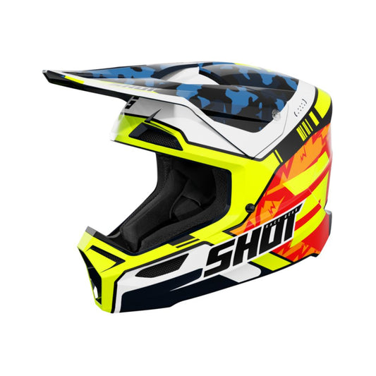 BMX-hjelm SHOT FURIOUS Flash Blue Neon Yellow Glossy