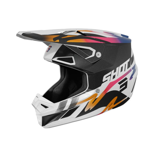 BMX-hjelm SHOT SPEED Wave sort hvid perlemorsfarvet