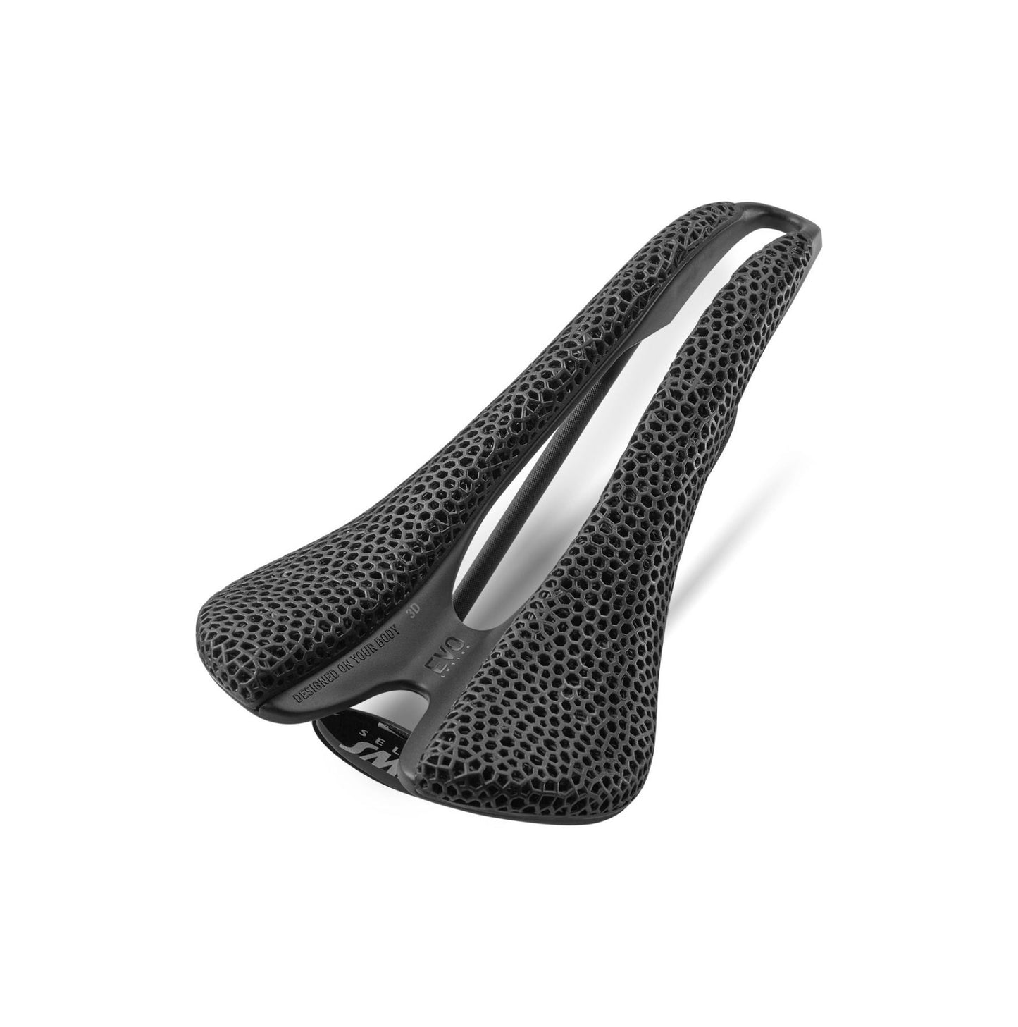 SMP EVO 3D Sadel Rustfrit Stål Skinner Sort
