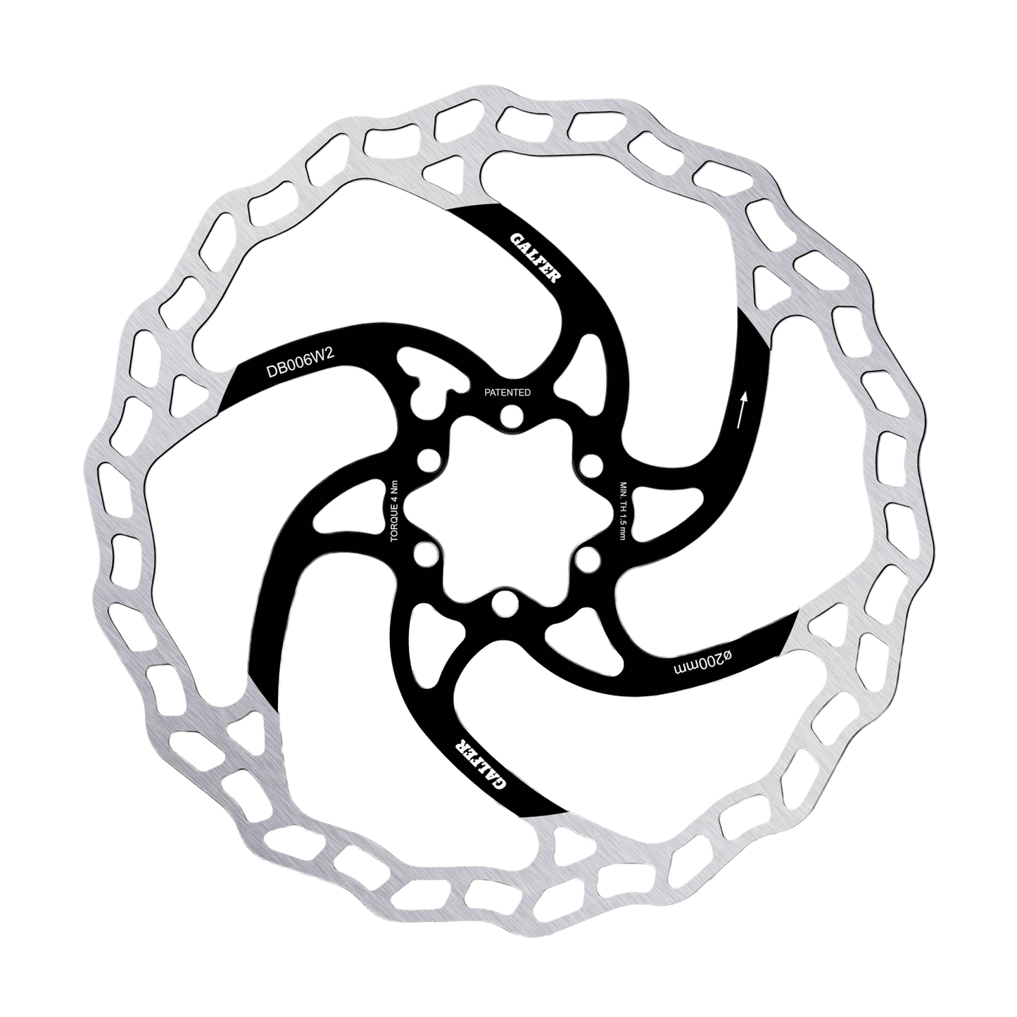 GALFER WAVE 2 mm skive med 6 huller