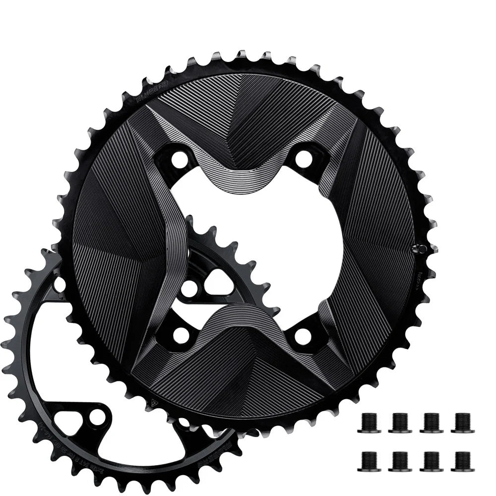 Par Kædehjul 12V ALUGEAR AERO 110 BCD til Shimano GRX Sort