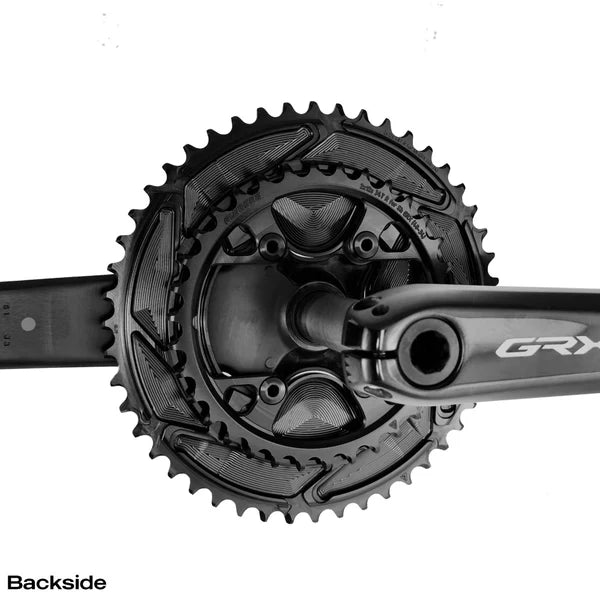 Par Kædehjul 12V ALUGEAR AERO 110 BCD til Shimano GRX Sort
