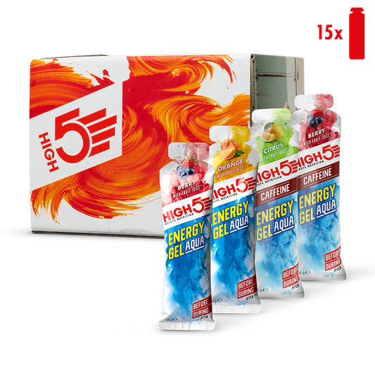 Pakke High5 ENERGY GEL Aqua (15x 66g) Blandede smagsvarianter