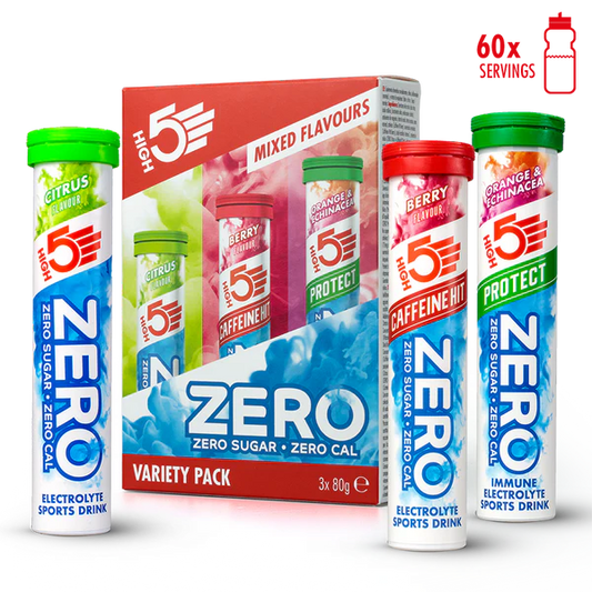 3x20 pakker High5 ZERO VARIETY PACK Red Fruits Caffeine/Lemon/Orange Pastilles