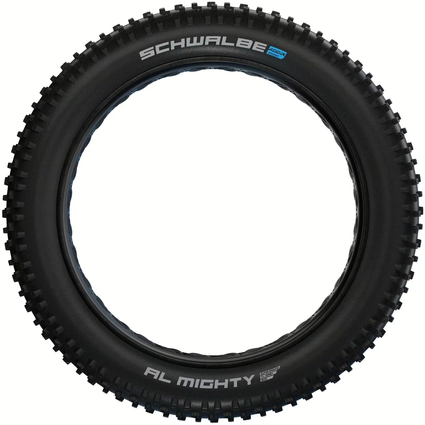 SCHWALBE Al MIGHTY SuperGround Addix-dæk 26x4,80 Tubeless Easy, blødt, sort
