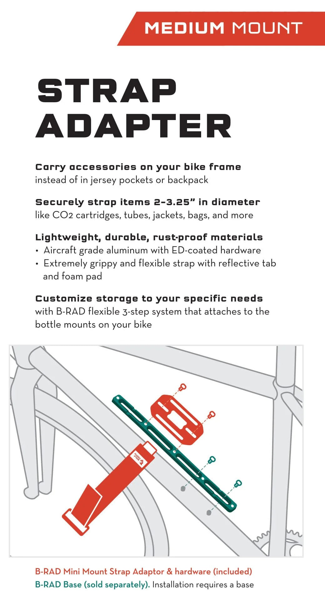Tilbehør til strop og holder fra Wolf Tooth