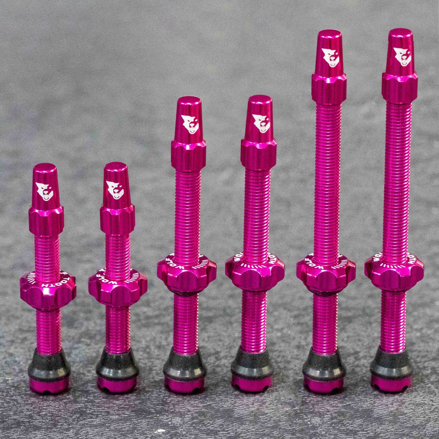 Sæt med 2 WOLF TOOTH slangeløse ventiler Pink