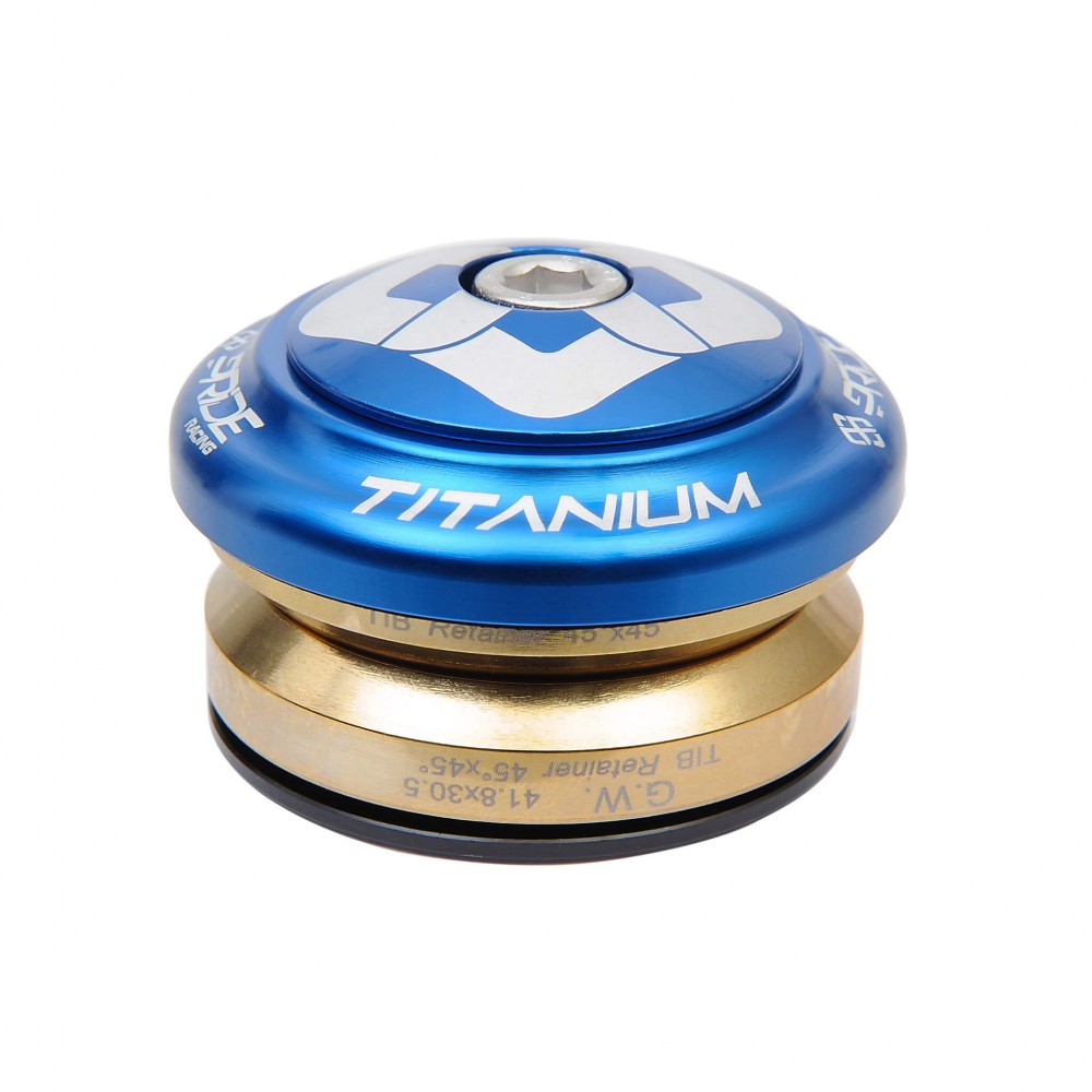 Integreret Styrelejssæt PRIDE Ti45 Titanium iIS42 1"1/8 Blå