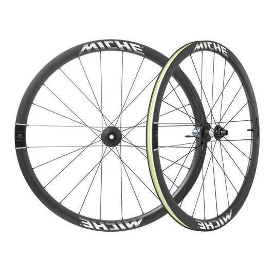 Pair of MICHE KLEOS RD DX36 Tubeless Ready (Center Lock) Team Edition wheels