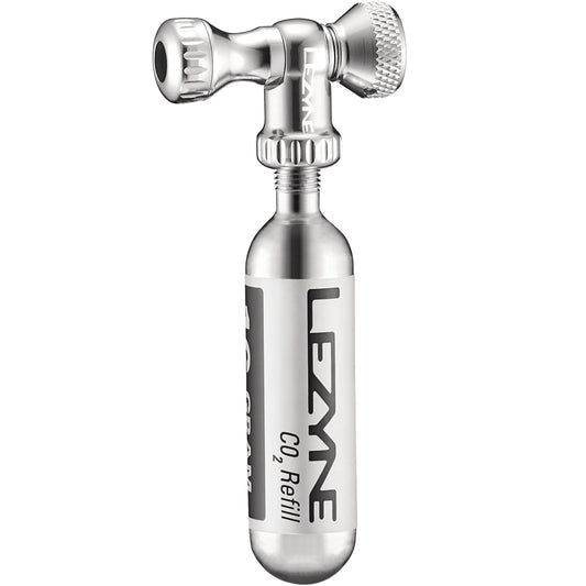 LEZYNE CONTROL DRIVE CO₂-udløser + CO₂-patron med gevind, 16 g (1 stk.) Sølv