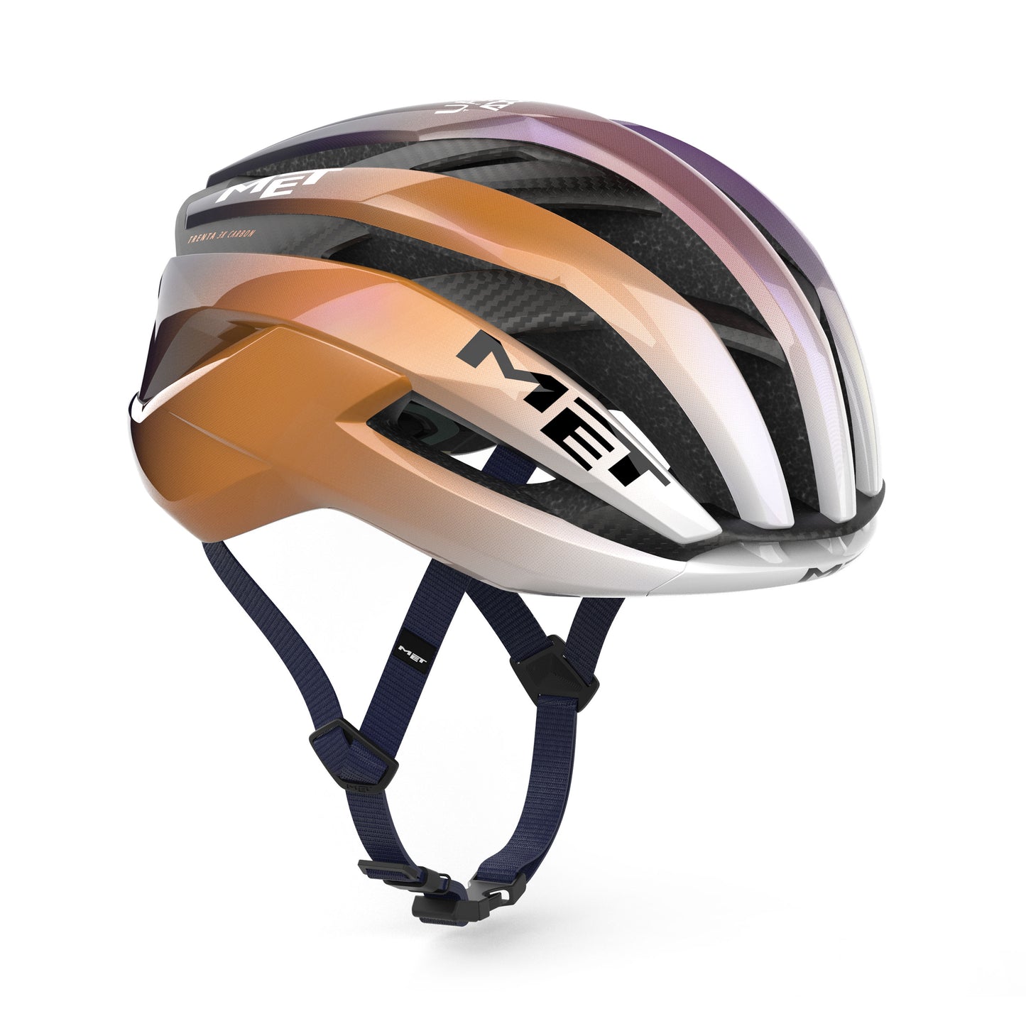 MET TRENTA 3K CARBON UAE TEAM ADQ 2026 Violet/orange hjelm