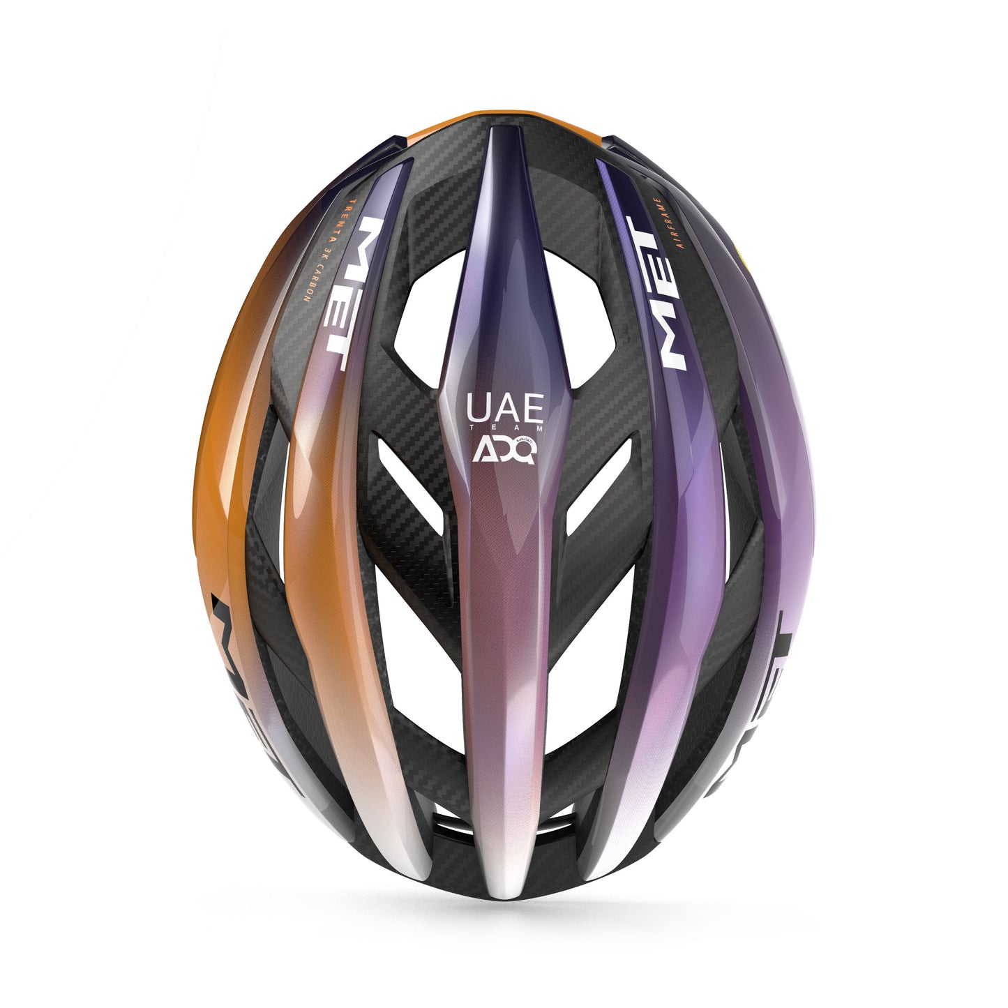 MET TRENTA 3K CARBON UAE TEAM ADQ 2026 Violet/orange hjelm