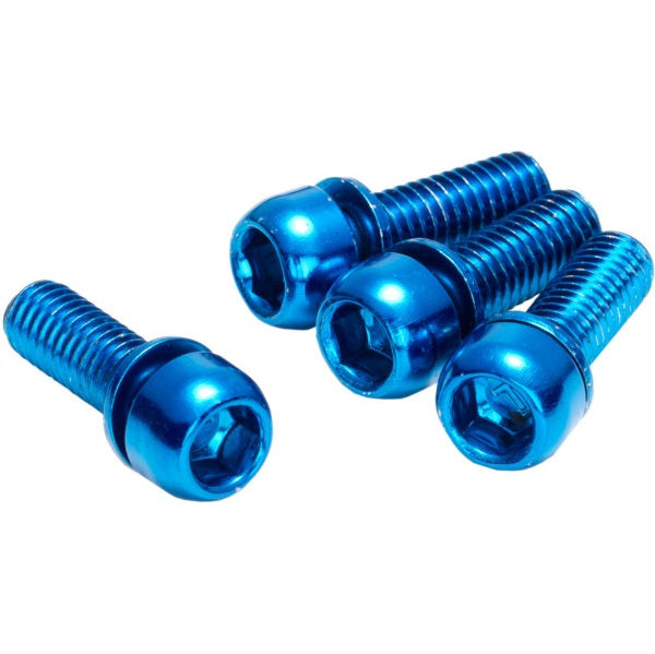 REVERSE COMPONENTS-sæt med 4 skruer til fastgørelse af bremseklodser, M6 x 18 mm, blå