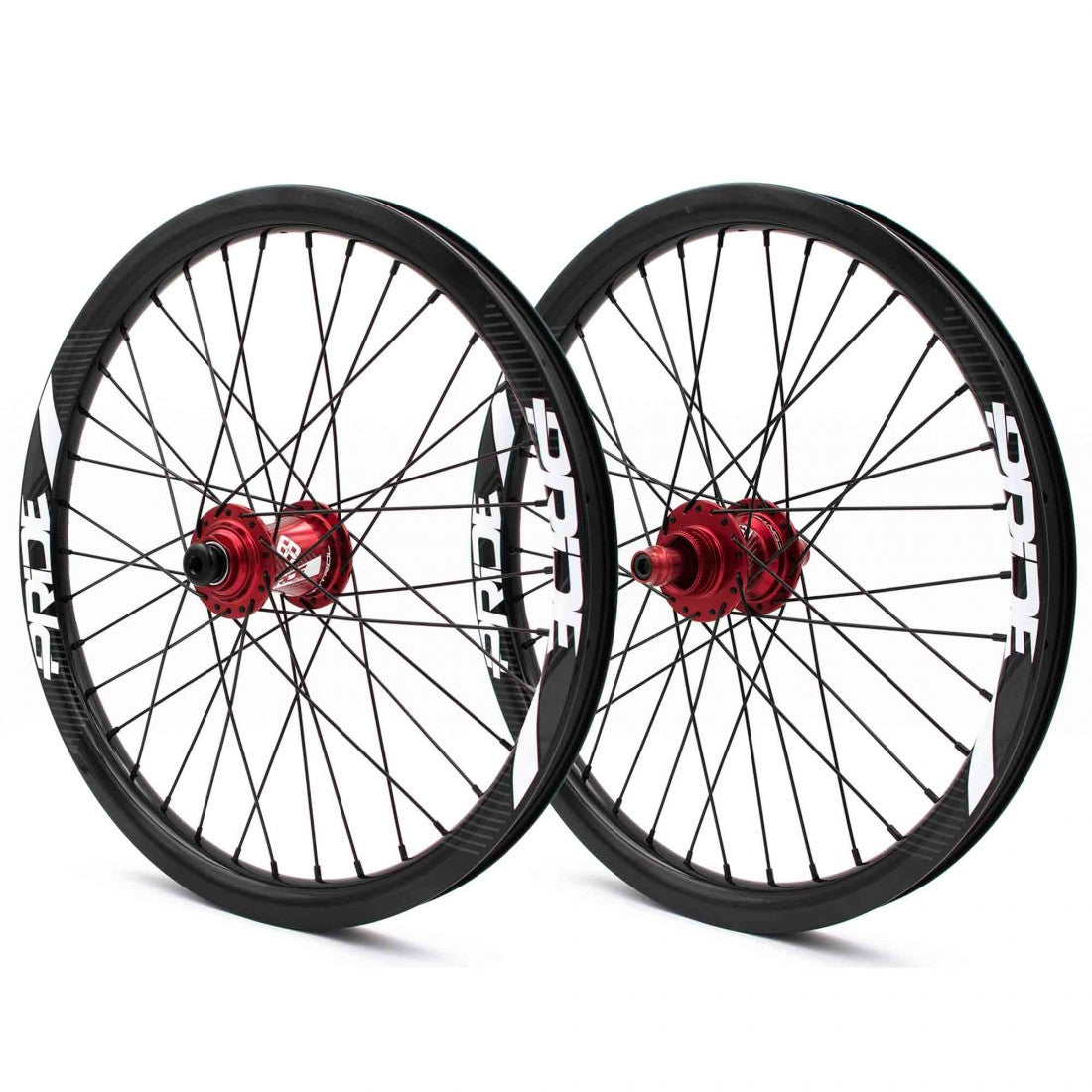 PRIDE 20" (406mm) Karbon Gravity Gloss Disc Pride Control Aksler 20/10mm Rødt Hjulpar