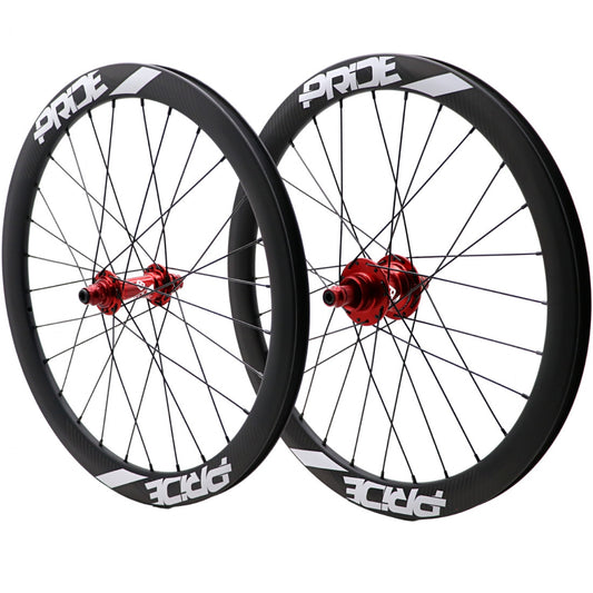 PRIDE 20" (451mm) hjulsæt carbon Gravity Matt Disc Pride Control V1 akser 10/10mm rød