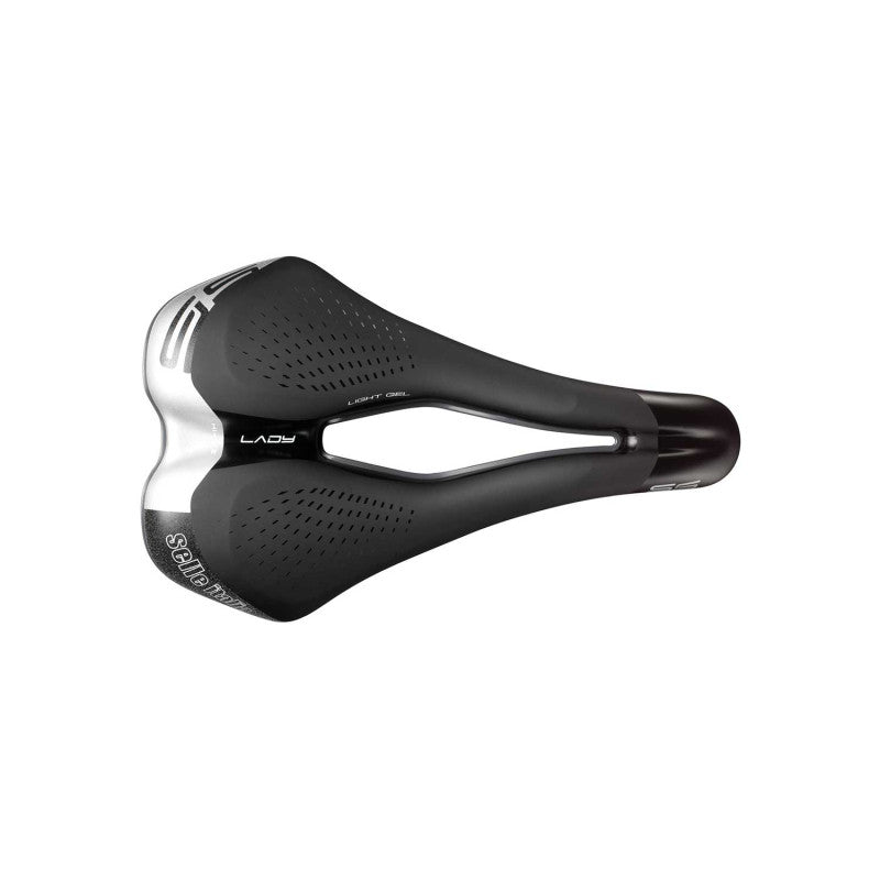 SELLE ITALIA S 5 LADY SUPERFLOW L-sadel til kvinder, Fec-skinner, sort
