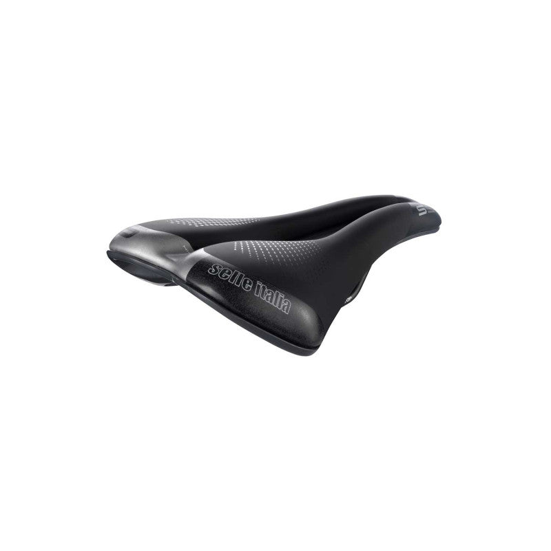 SELLE ITALIA S 5 SUPERFLOW L-sadel med Fec-skinner, sort